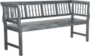 Acacia Wood Outdoor Bench with Spindle Back & Slatted Seat