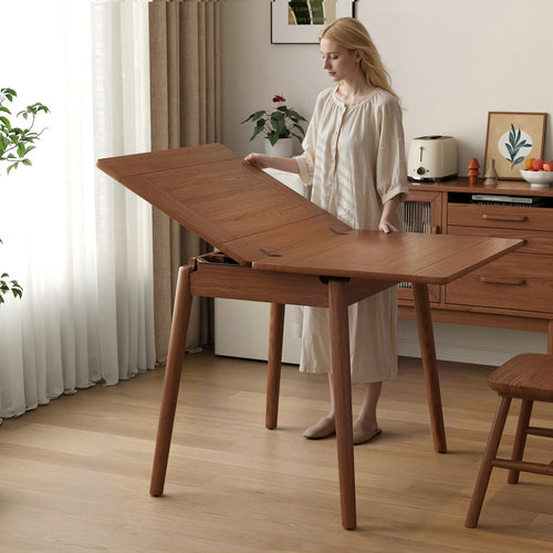 Expandable Solid Wood Dining Table for 2–6