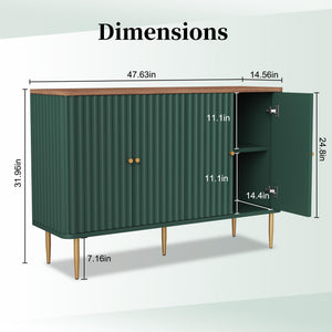 48" 4-Door Sideboard Buffet Cabinet with Removable Shelves