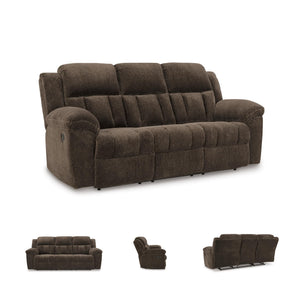 Manual Reclining Sofa – Polyester Upholstery, Pull Tab