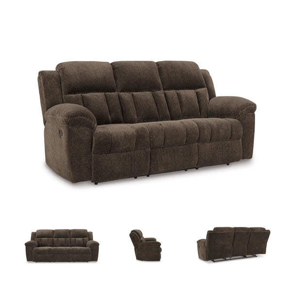 Manual Reclining Sofa – Polyester Upholstery, Pull Tab