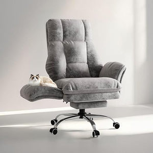 Big and Tall Office Chair with Flip Armrests, Footrest & Reclining Wide Seat