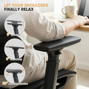 Ergonomic Mesh Office Chair with Lumbar Support & Adjustable Armrests