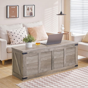 Storage Bench with Toy Box & Safety Hinges – Farmhouse Wood Chest