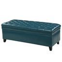Teal PU Storage Ottoman