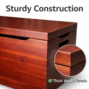 Solid Wood Storage Chest with Lid