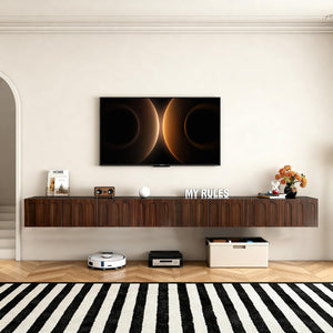 71" Floating TV Stand Wall Mounted Entertainment Center with Storage