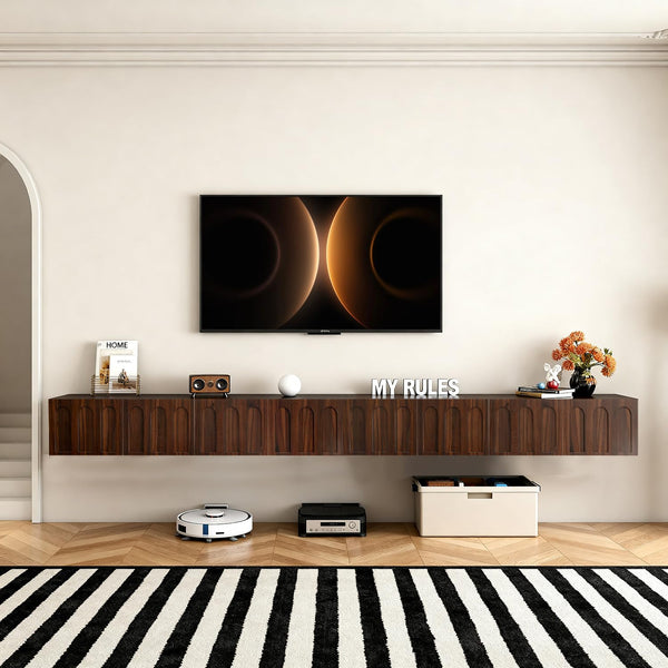 71" Floating TV Stand Wall Mounted Entertainment Center with Storage