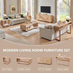 63-Inch Console Table with Open Shelf