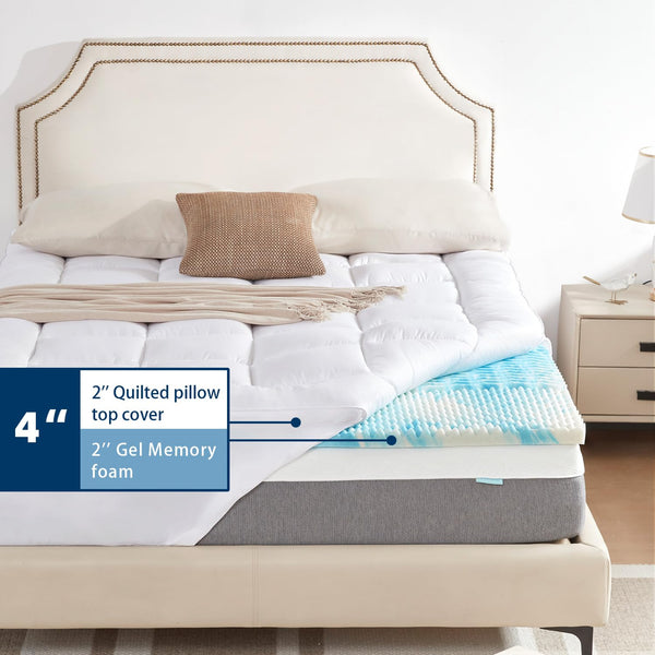 Dual Layer Gel Memory Foam Mattress Topper