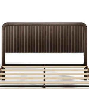 Queen Size Bed Frame with Fluted Headboard