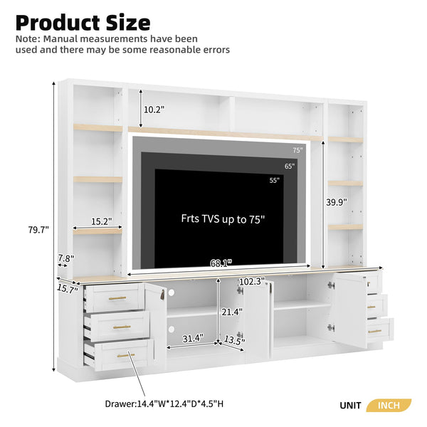 102.3" Farmhouse Entertainment Center TV Stand