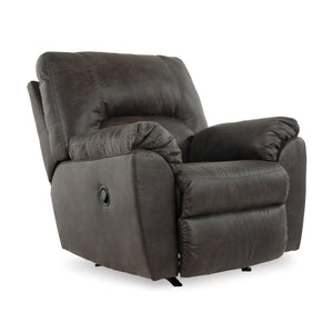 Faux Leather Manual Rocker Recliner – Gray
