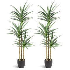 Artificial Agave Tree 5.3 Ft with 3 Trunks – Indoor Outdoor Fake Plant
