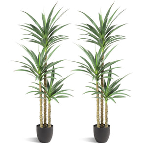 Artificial Agave Tree 5.3 Ft with 3 Trunks – Indoor Outdoor Fake Plant