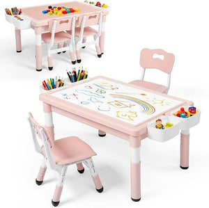 Kids Activity Table & 2 Chairs Set