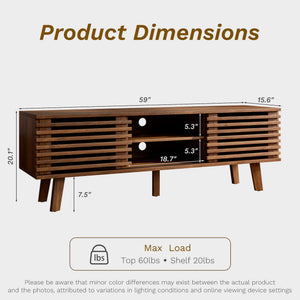 Mid-Century Coffee Table & TV Stand Set – Walnut