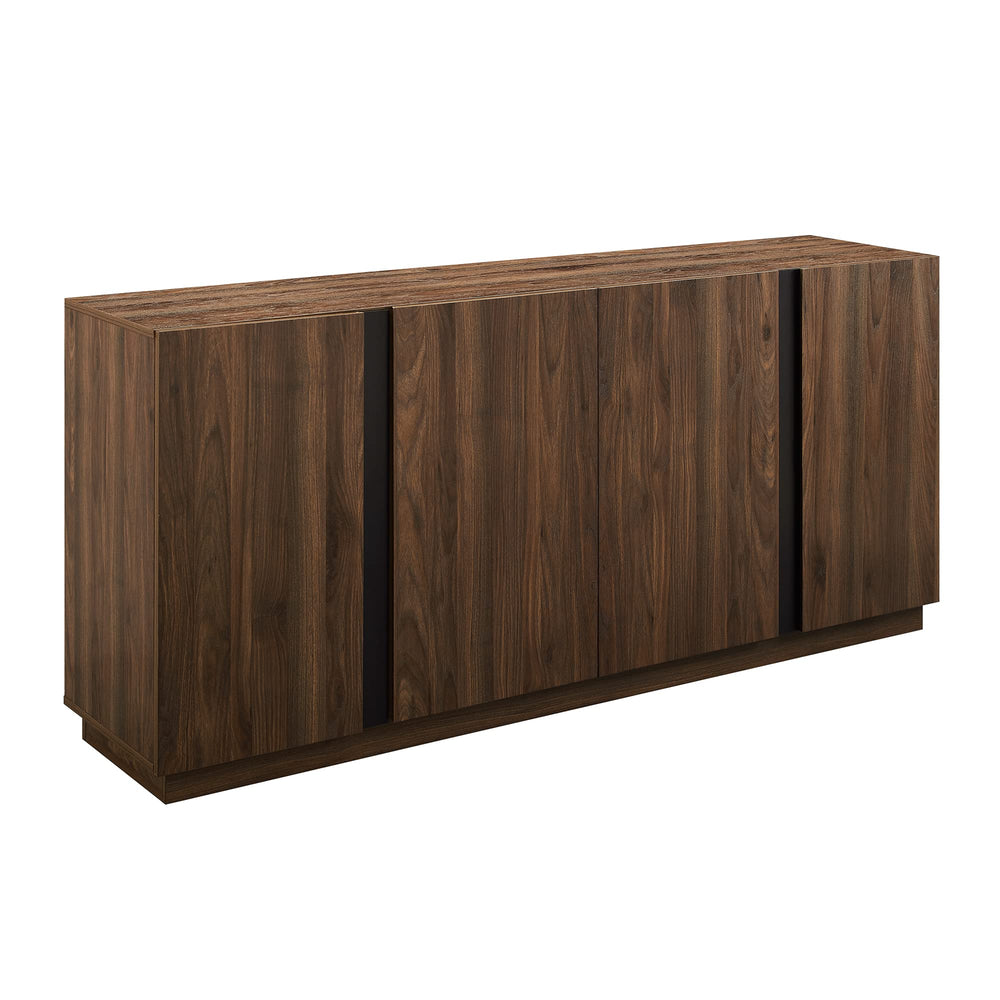 70" 4-Door Sideboard with Adjustable Shelves – Dark Walnut