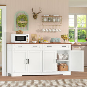 Buffet Cabinet with Storage, Drawers & Adjustable Shelves