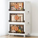 Stackable Storage Cabinet with Wheels & Lids – 249 Qt Collapsible Organizer Bins