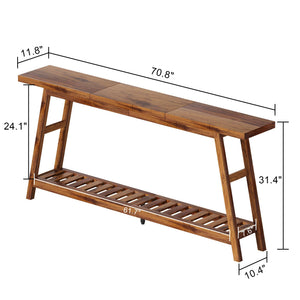 70.9" 2-Tier Console Table for Entryway & Living Room