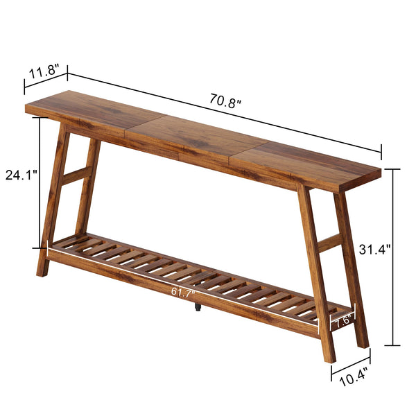 70.9" 2-Tier Console Table for Entryway & Living Room