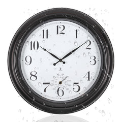 18-Inch Atomic Outdoor Wall Clock with Temperature