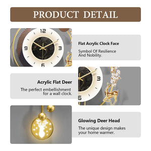 Large Gold LED Wall Clock with Light