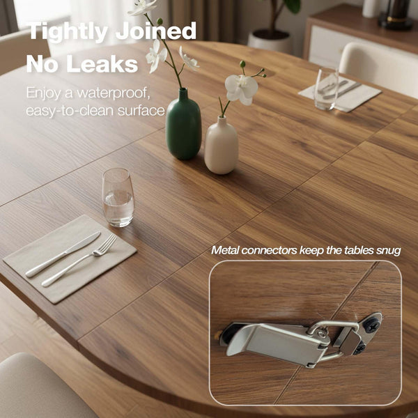 Extendable Round Dining Table 43–59 Inch with Storage Shelf