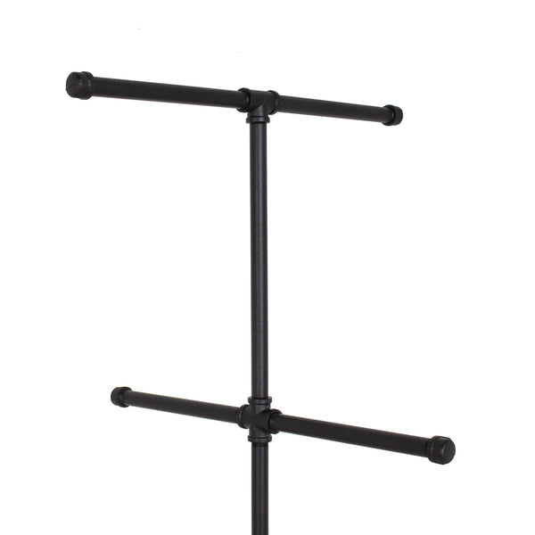Industrial Pipe 4-Way Clothing Rack