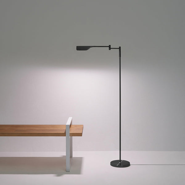 Dimmable LED Pharmacy Floor Lamp with Adjustable Swing Arm