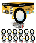 6-Inch Black LED Recessed Lighting 12-Pack 5CCT Dimmable Canless Wafer Light