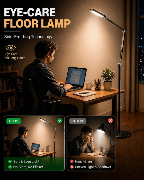 LED Floor Lamp 69" – 30 Modes, CRI 97+, Touch & Remote