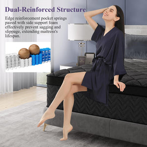 Full Size Hybrid Mattress 10 Inch – Cooling Gel Memory Foam & Pocket Springs