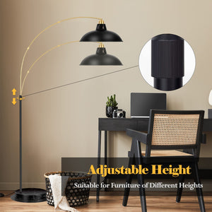 Arc Floor Lamp with Marble Base & 360° Rotatable Arm
