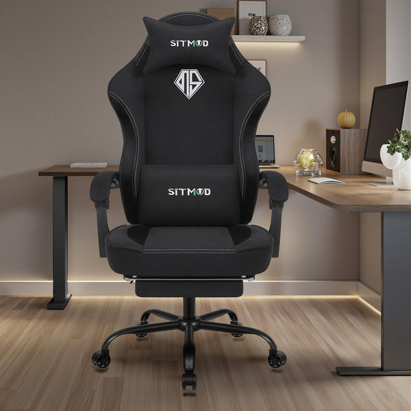 Ergonomic Gaming Chair with Pocket Spring Cushion, 350 lb Capacity, 150° Recline, Lumbar Support