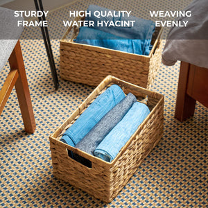 Water Hyacinth Storage Baskets Set of 6