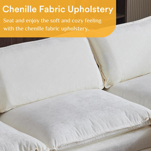 Modular Chenille Sectional Sofa with Ottoman
