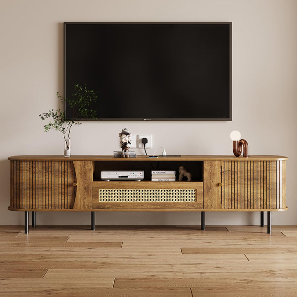 71" TV Stand with Power Outlet & Soft-Close Storage