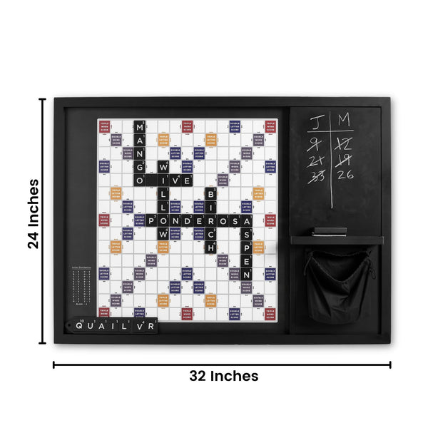 Oversized Magnetic Wall Word Game Board with Chalkboard & Storage
