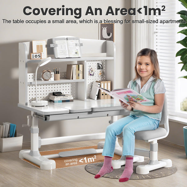 Kids Height-Adjustable Desk and Chair Set