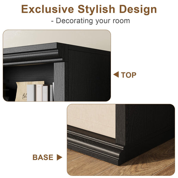6-Tier Tall Bookcase with Wide Shelves