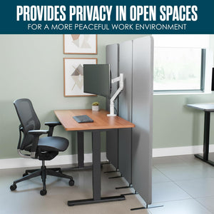 Acoustic Office Partition Wall Divider – 3-Panel, 72" x 67", Grey