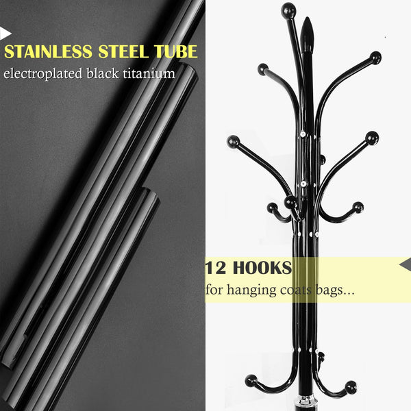 Metal Coat Rack Stand with Marble Base