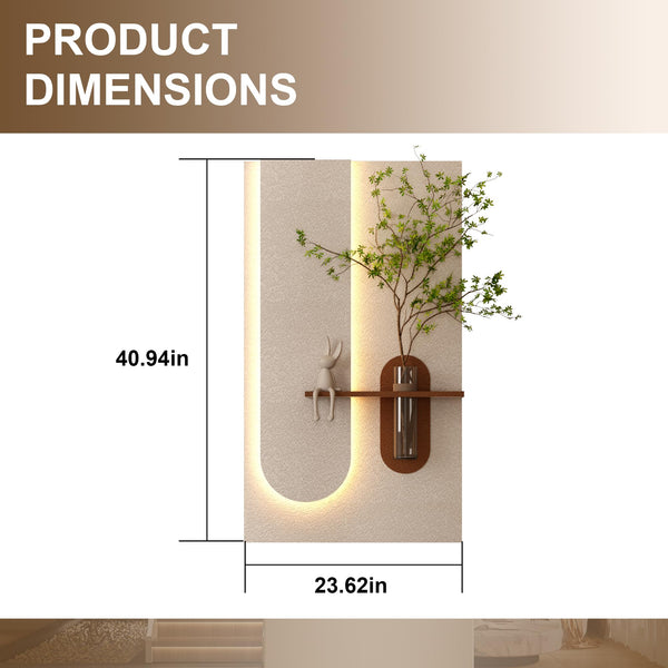 3D LED Wall Decor Sculpture with Artificial Plants & Rabbit Statue