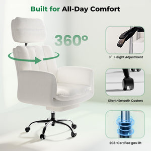 Criss Cross Office Chair with Armrests, Footrest & Wheels