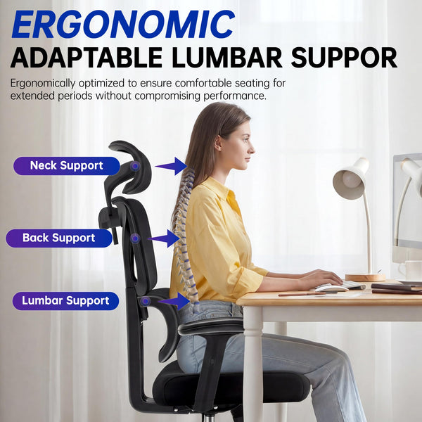 Ergonomic High-Back Mesh Office Chair with Lumbar Support