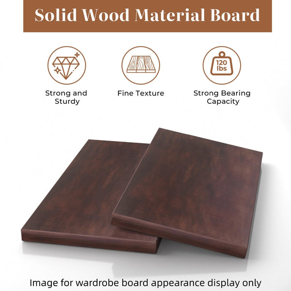 4-Door Solid Wood Armoire Wardrobe with Mirrors & Drawers