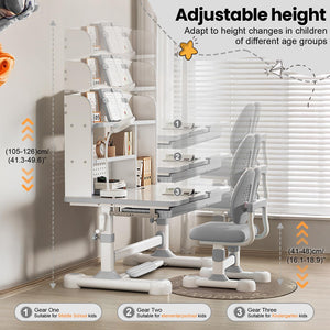 Kids Height-Adjustable Desk and Chair Set