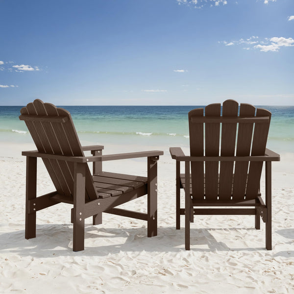 Stackable Adirondack Chair Set of 2 – HDPE Outdoor Patio Chair